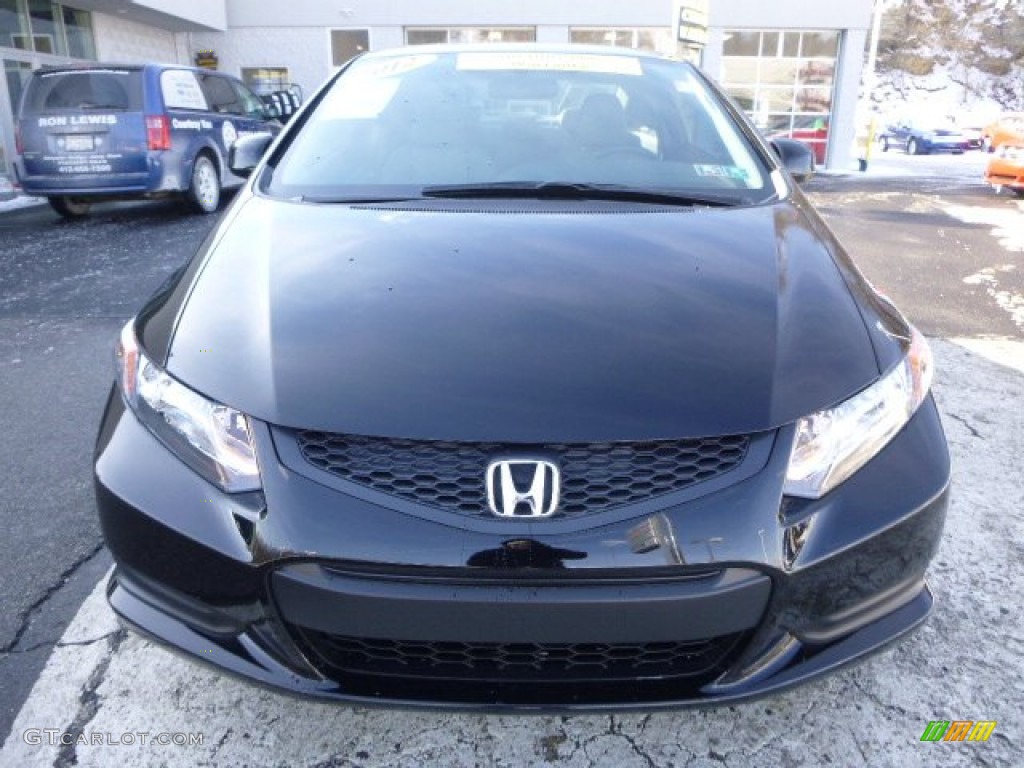 2012 Civic EX-L Coupe - Crystal Black Pearl / Gray photo #8