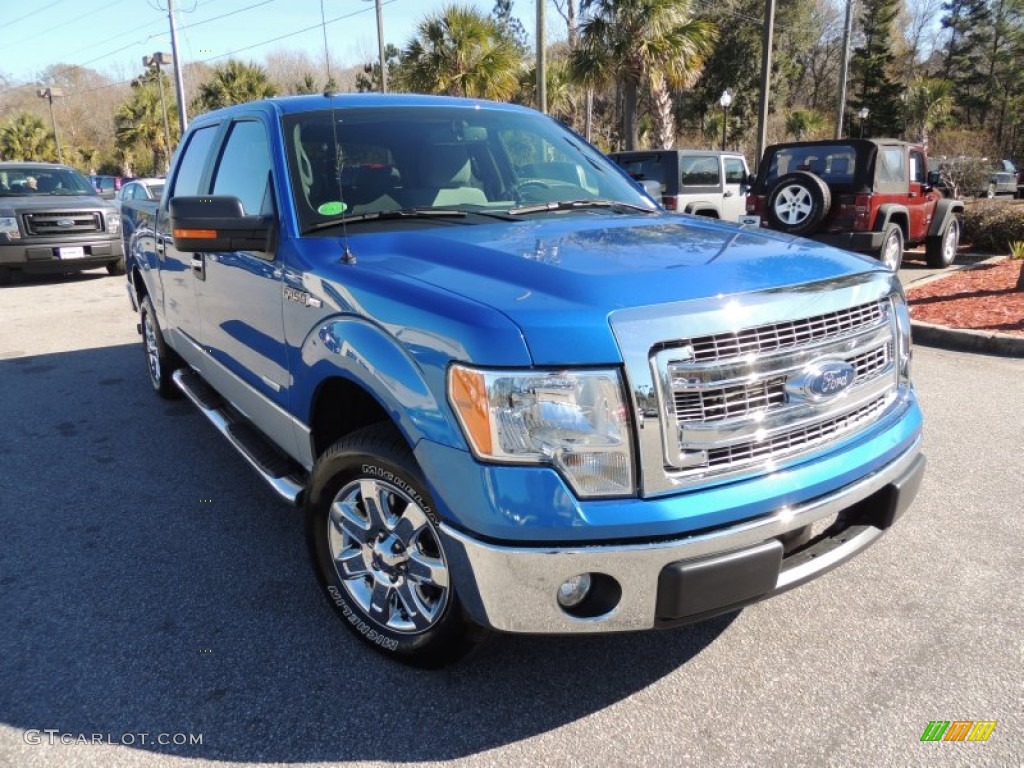 2013 F150 XLT SuperCrew - Blue Flame Metallic / King Ranch Chaparral Leather photo #1