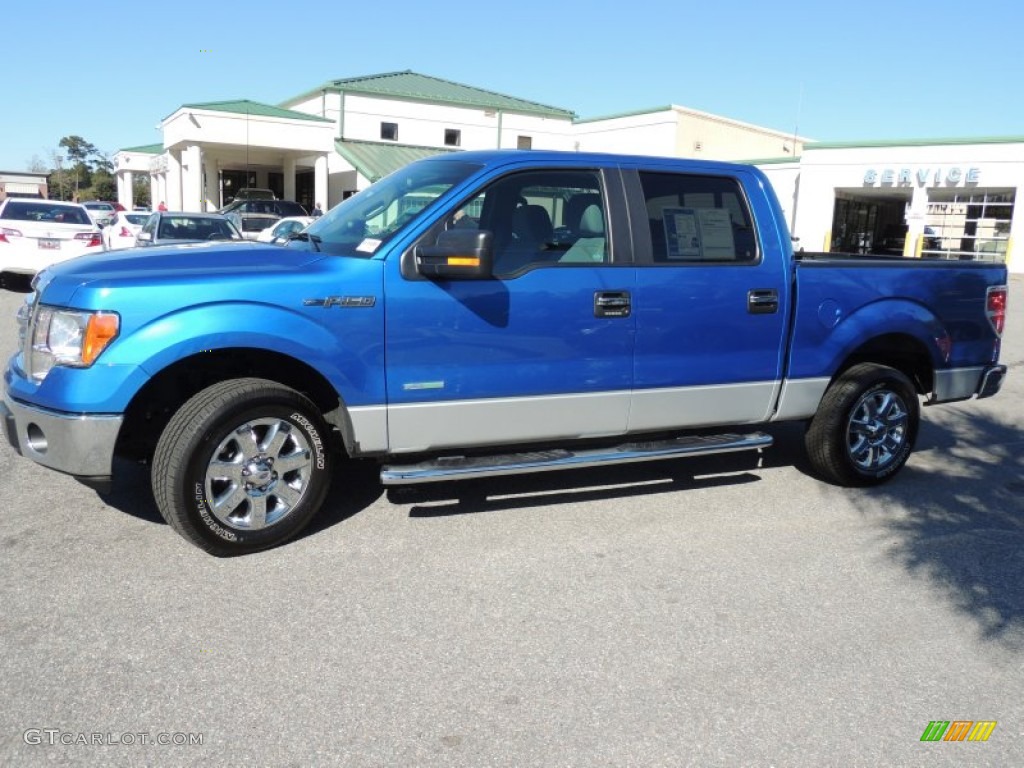 2013 F150 XLT SuperCrew - Blue Flame Metallic / King Ranch Chaparral Leather photo #2