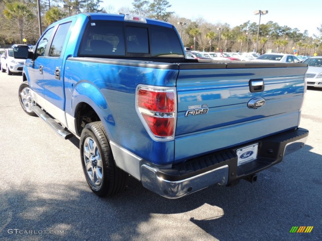 2013 F150 XLT SuperCrew - Blue Flame Metallic / King Ranch Chaparral Leather photo #17