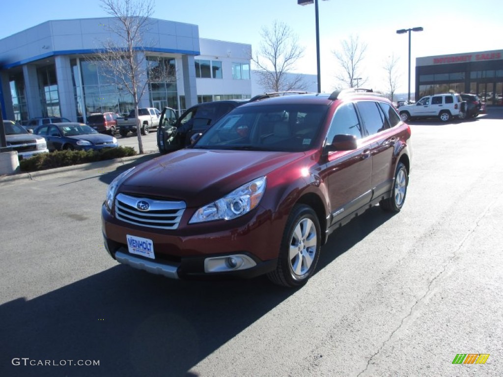 2011 Outback 3.6R Limited Wagon - Ruby Red Pearl / Warm Ivory photo #2