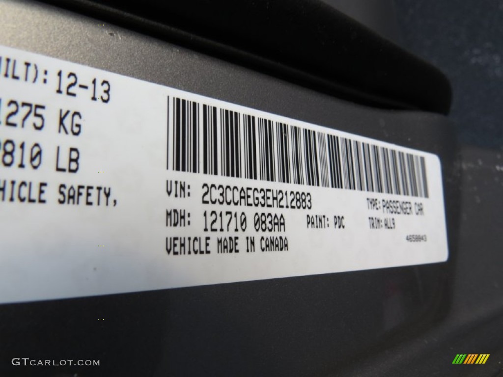2014 Chrysler 300 C Color Code Photos