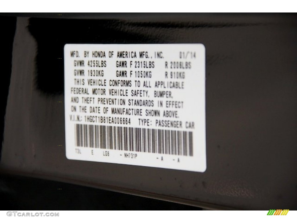 2014 Accord EX-L Coupe - Crystal Black Pearl / Black photo #20