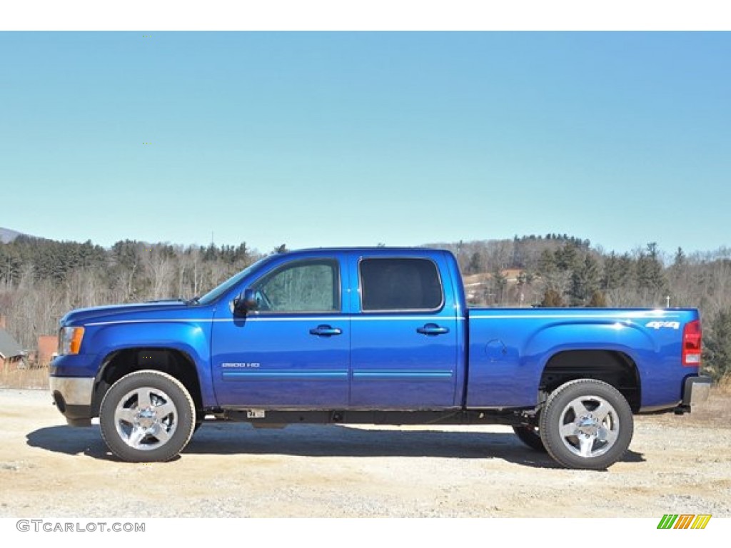 2014 Sierra 2500HD SLT Crew Cab 4x4 - Heritage Blue Metallic / Ebony photo #1