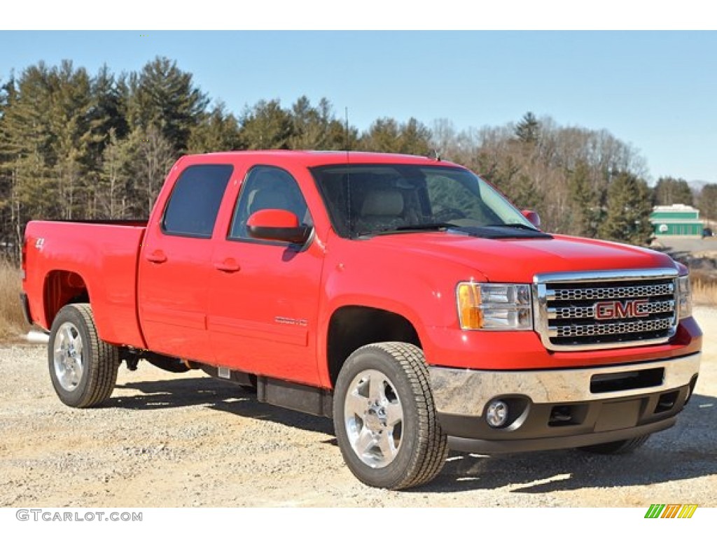 Fire Red 2014 GMC Sierra 2500HD SLT Crew Cab 4x4 Exterior Photo #90062166
