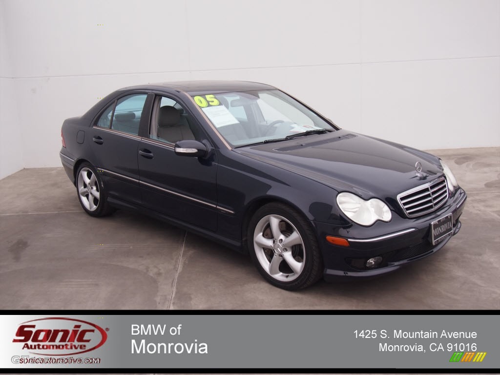 2005 C 230 Kompressor Sedan - Midnight Blue / Ash photo #1