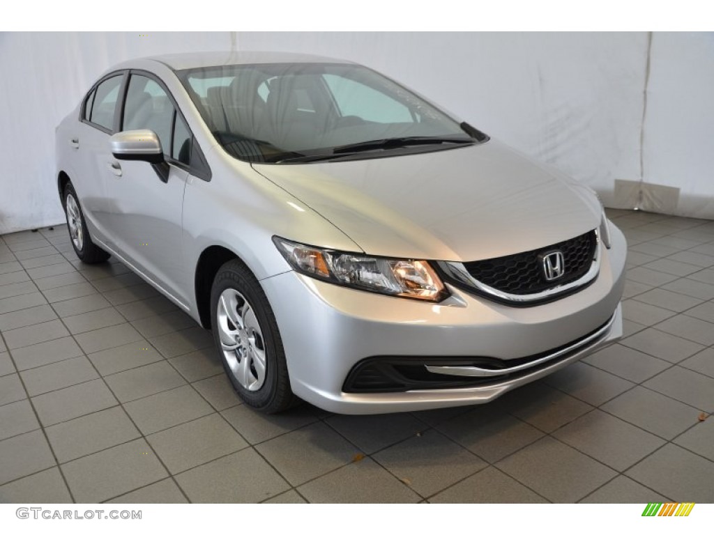 2014 Civic LX Sedan - Alabaster Silver Metallic / Gray photo #1