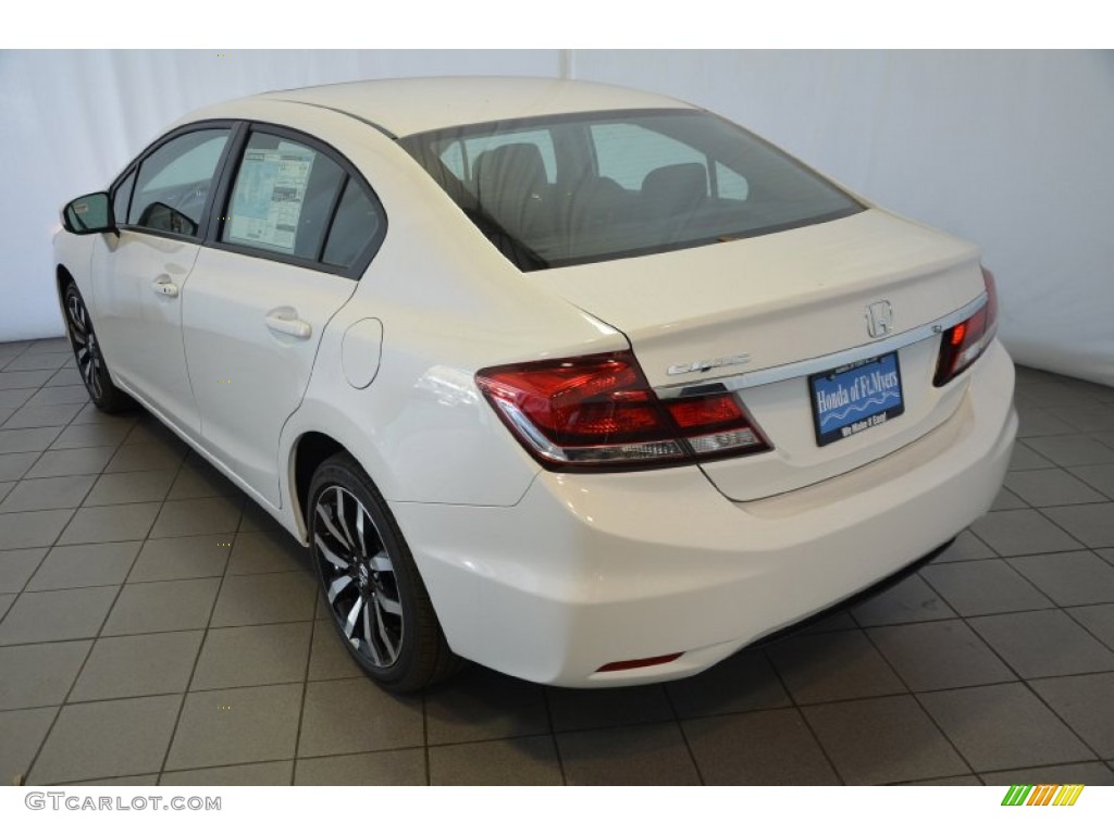 2014 Civic EX-L Sedan - White Orchid Pearl / Black photo #6