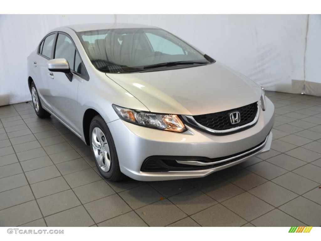 2014 Civic LX Sedan - Alabaster Silver Metallic / Gray photo #1