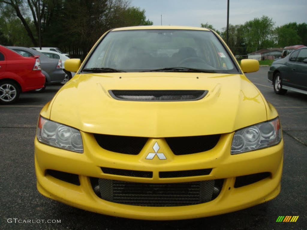 2003 Lancer Evolution VIII - Lightning Yellow / Black/Blue photo #3
