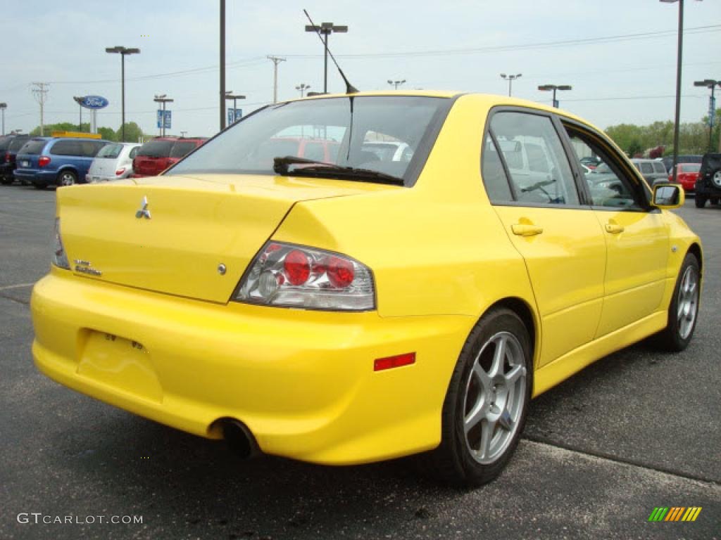 2003 Lancer Evolution VIII - Lightning Yellow / Black/Blue photo #5