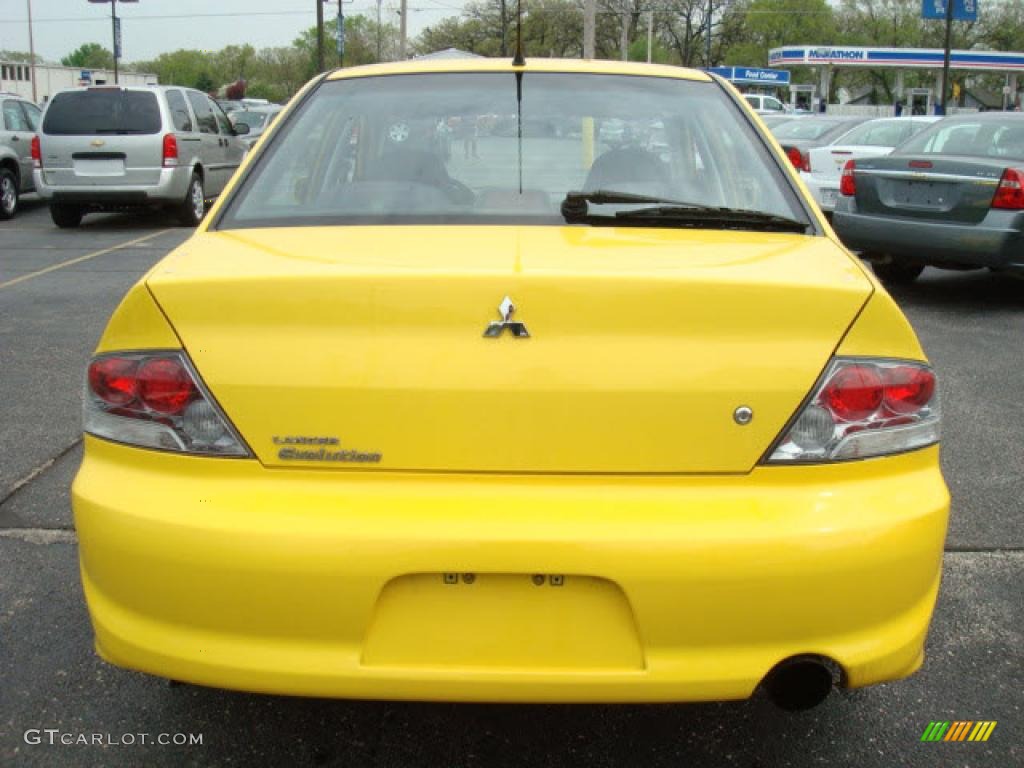 2003 Lancer Evolution VIII - Lightning Yellow / Black/Blue photo #6
