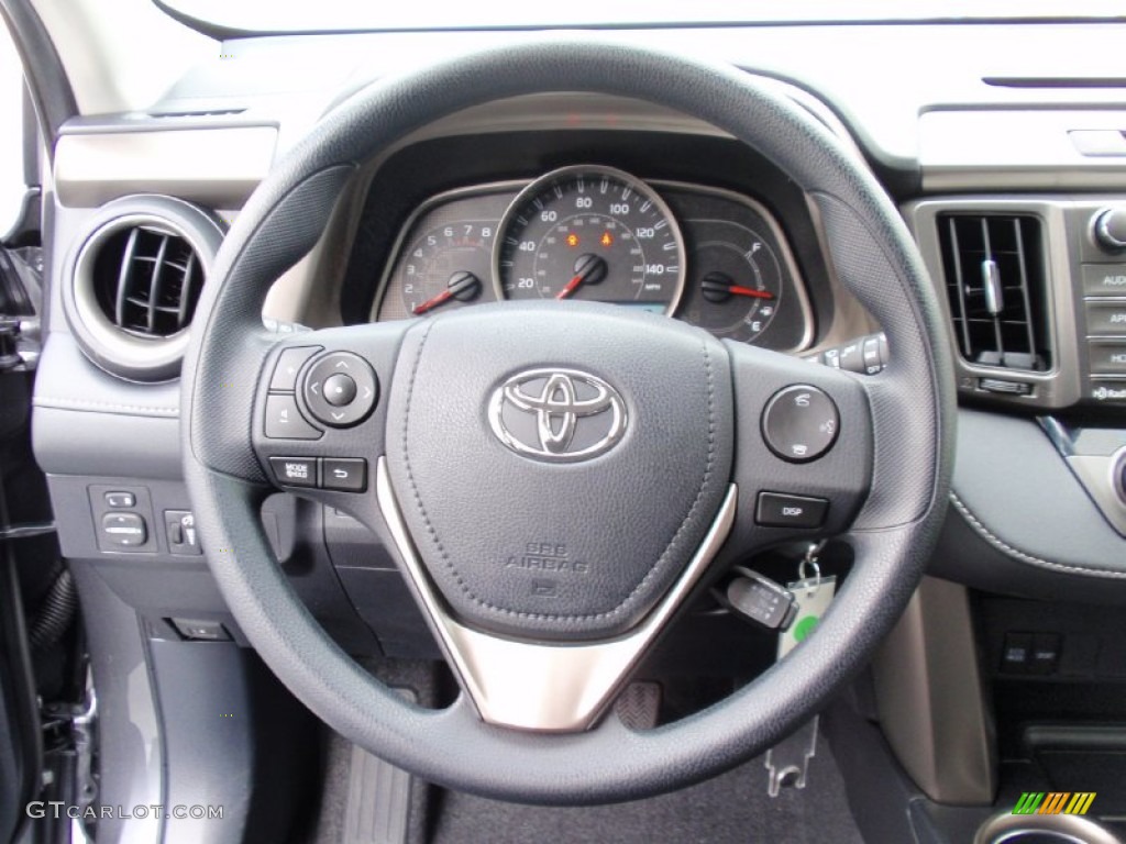 2014 Toyota RAV4 XLE Black Steering Wheel Photo #90074940