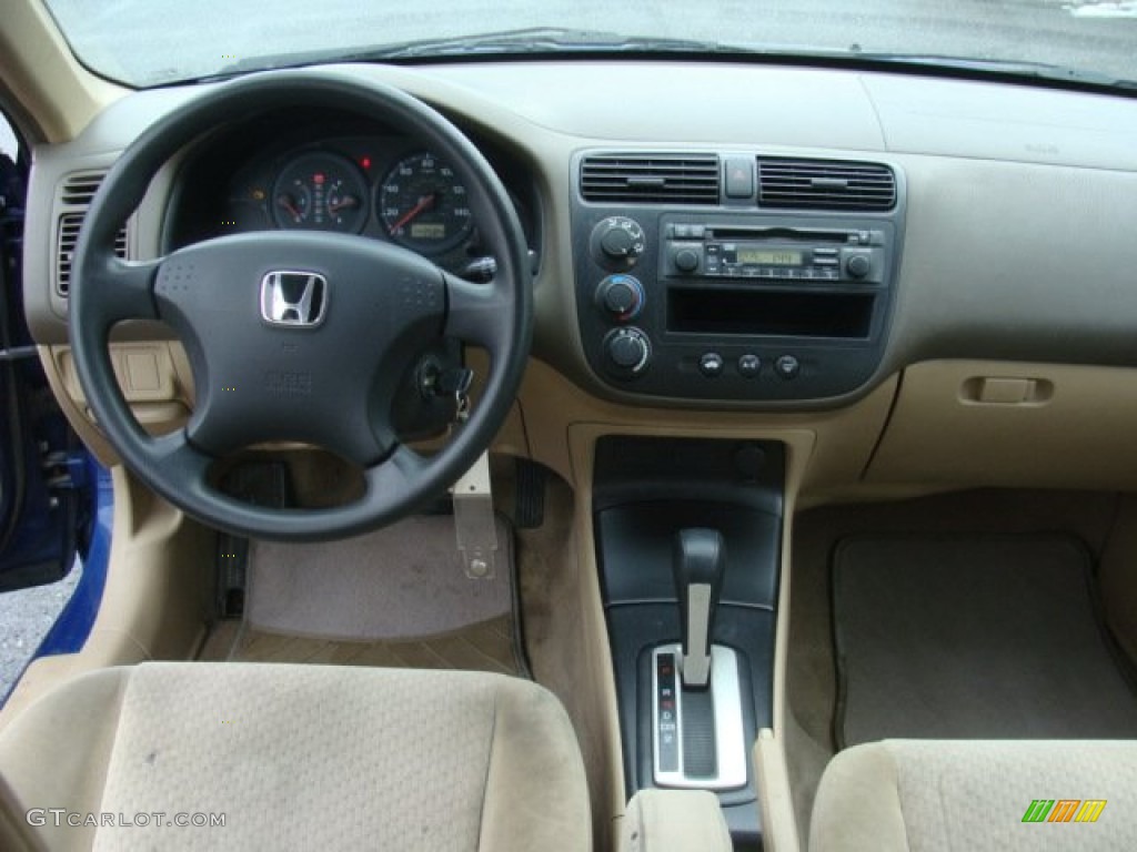 2005 Honda Civic Value Package Sedan Ivory Dashboard Photo #90078702