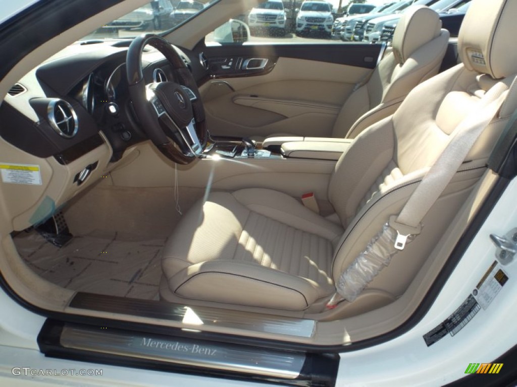 Beige/Brown Interior 2014 Mercedes-Benz SL 550 Roadster Photo #90080934