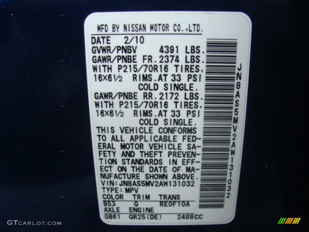 2010 Rogue S AWD 360 Value Package - Indigo Blue / Black photo #30