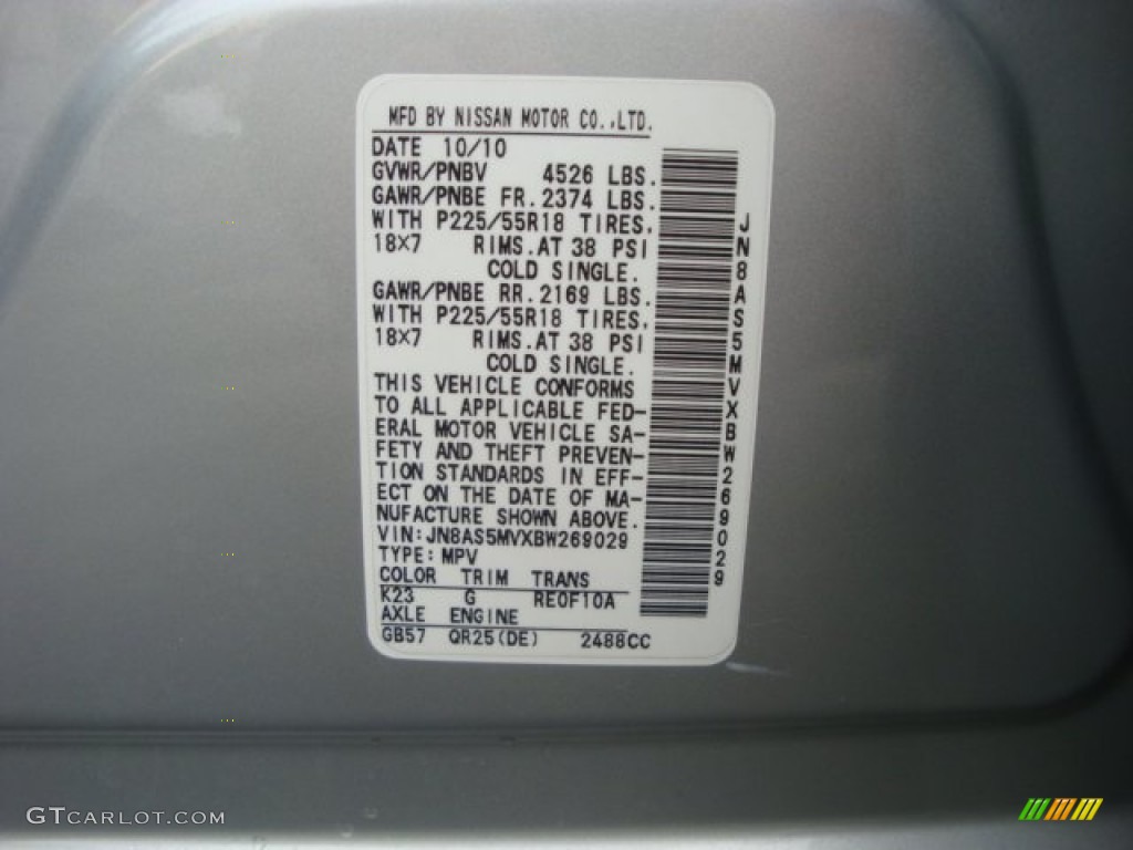 2011 Rogue S AWD - Silver Ice Metallic / Black photo #27
