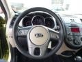 2010 Kia Soul Sand/Black Houndstooth Cloth Interior Steering Wheel Photo
