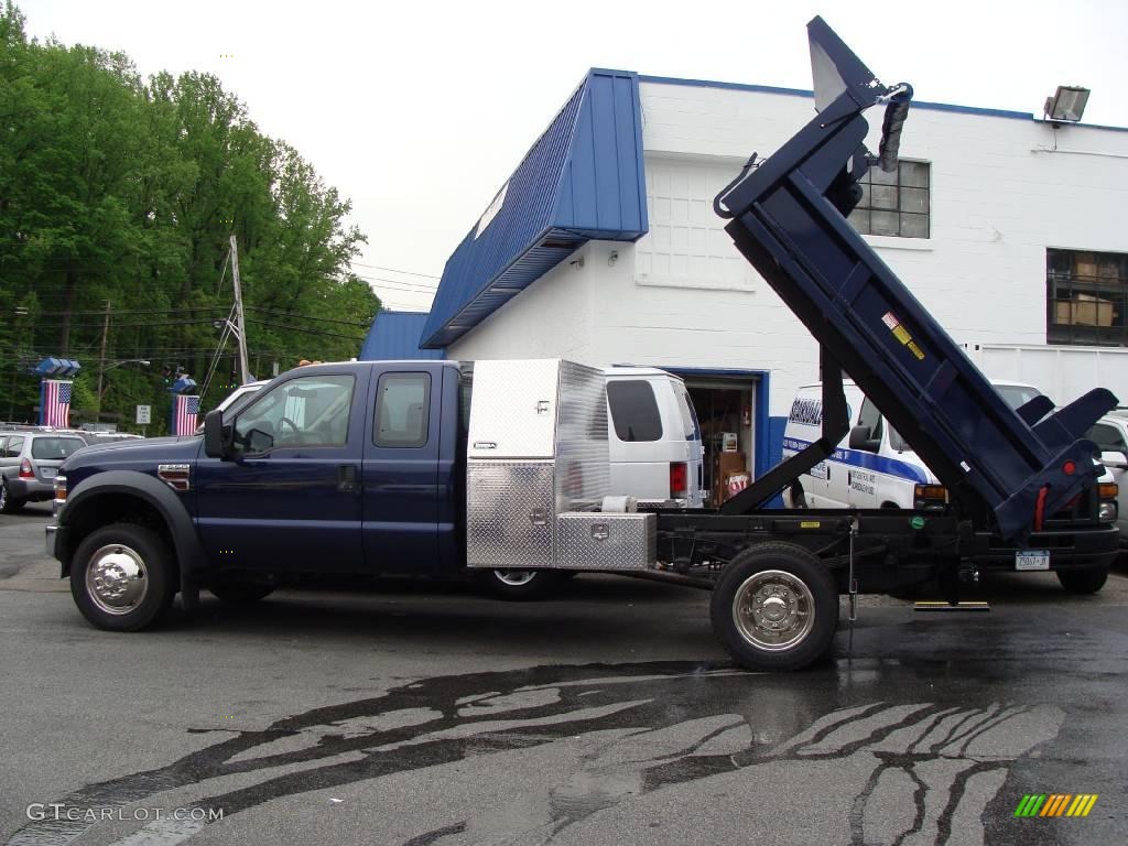 2009 F550 Super Duty XL SuperCab Chassis 4x4 Dump Truck - Dark Blue Pearl Metallic / Medium Stone photo #15