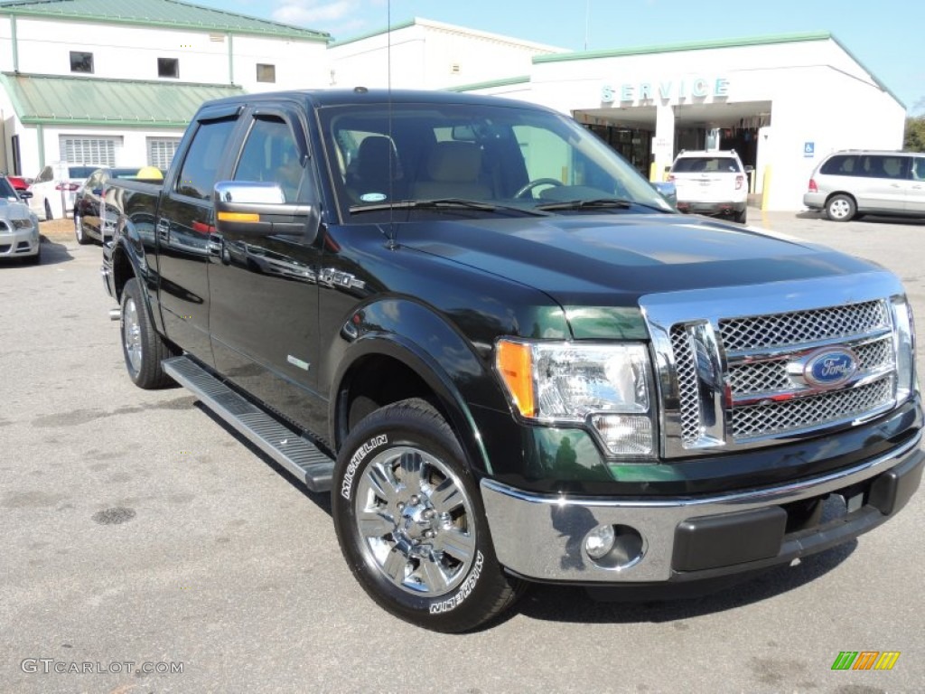 2012 F150 Lariat SuperCrew - Green Gem Metallic / Pale Adobe photo #1