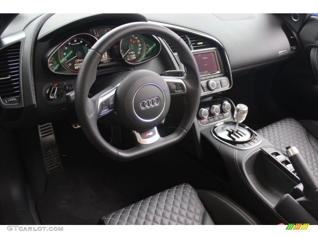 Black Interior 2014 Audi R8 Spyder V10 Photo #90088152