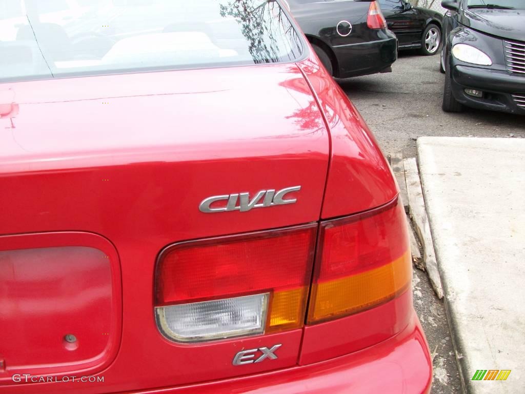 1997 Civic EX Coupe - Milano Red / Gray photo #6