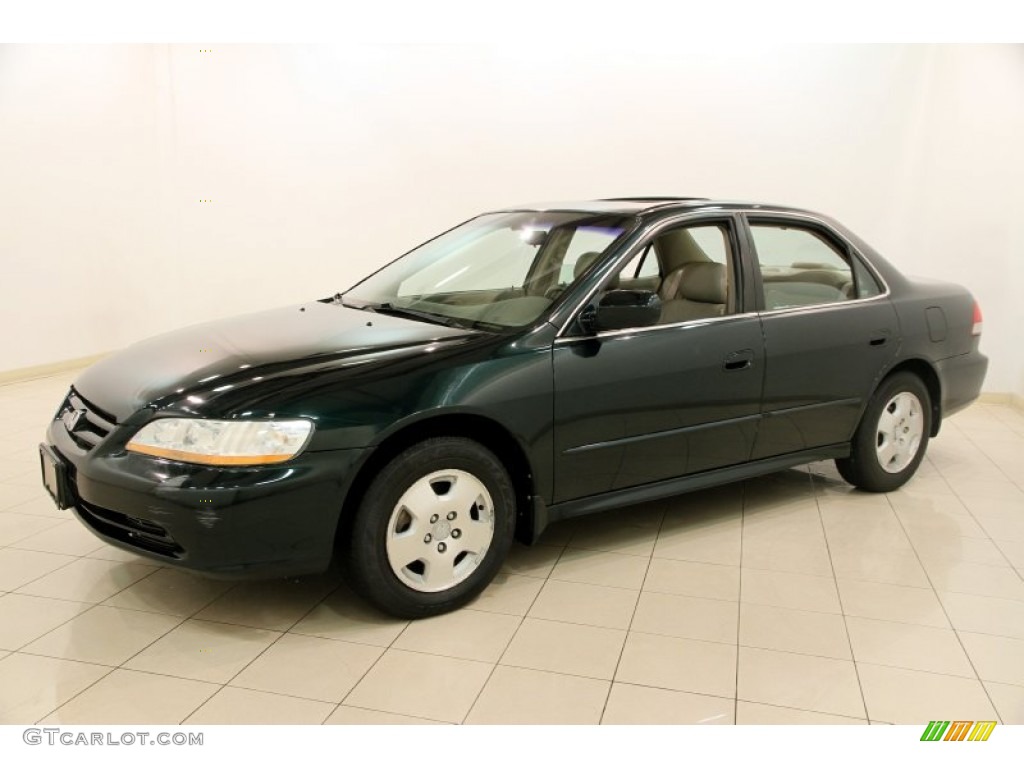 2001 Accord EX V6 Sedan - Dark Emerald Pearl / Ivory photo #3