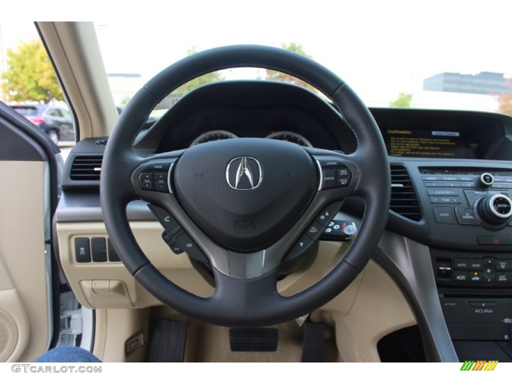 2014 Acura TSX Technology Sedan Parchment Steering Wheel Photo #90090192