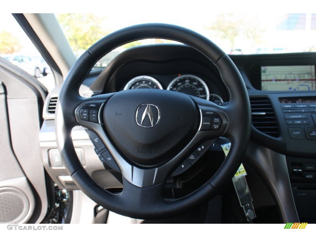 2014 Acura TSX Technology Sedan Ebony Steering Wheel Photo #90090828
