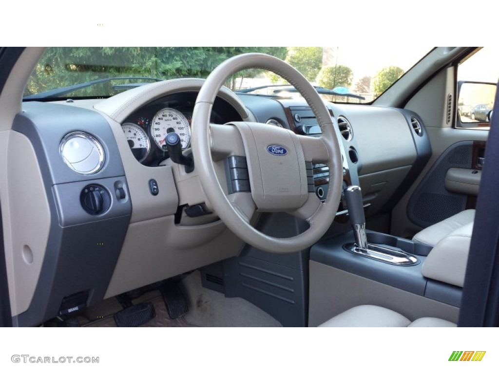 2004 F150 Lariat SuperCrew 4x4 - Oxford White / Tan photo #7