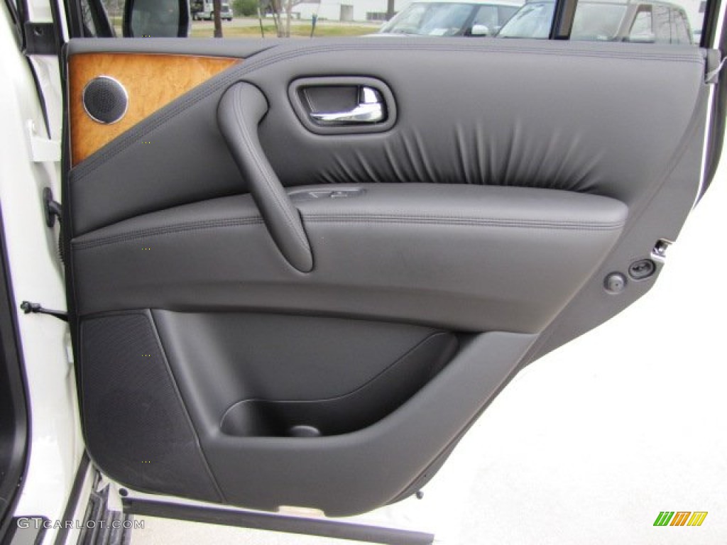 2014 Infiniti QX80 Standard QX80 Model Graphite Door Panel Photo #90098313