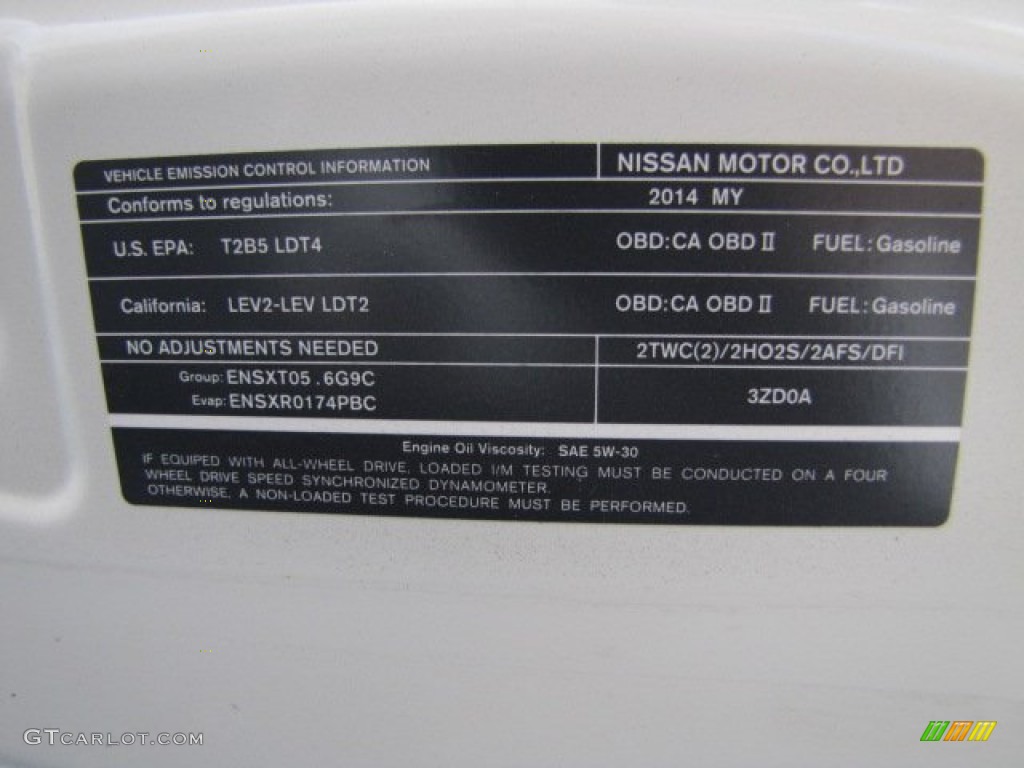 2014 Infiniti QX80 Standard QX80 Model Info Tag Photos