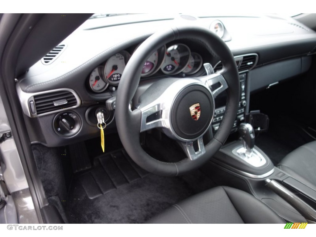 2011 Porsche 911 Turbo S Coupe Black Steering Wheel Photo #90107856