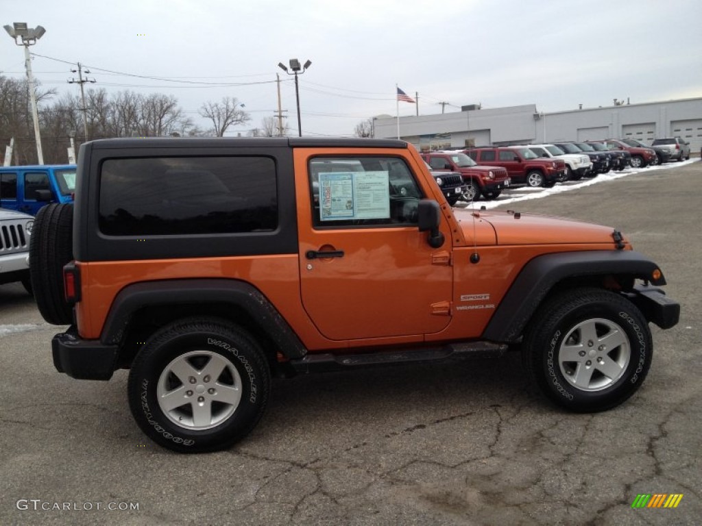 2011 Wrangler Sport S 4x4 - Mango Tango Pearl / Black photo #7