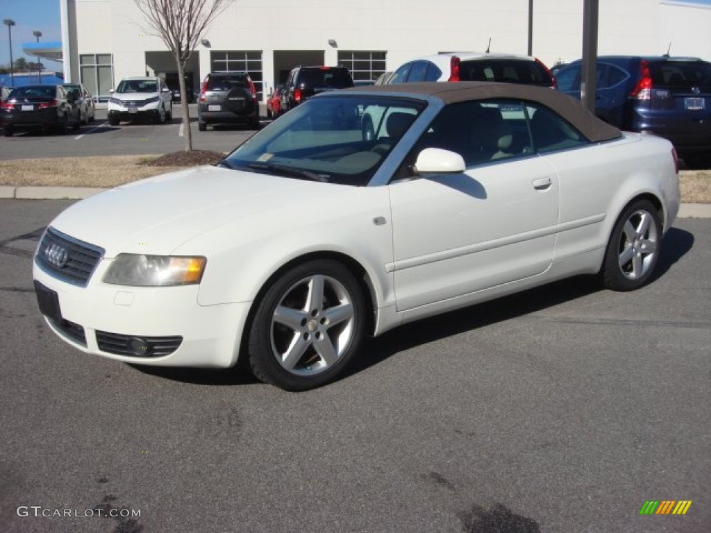 2003 A4 1.8T Cabriolet - Polar White / Beige photo #2