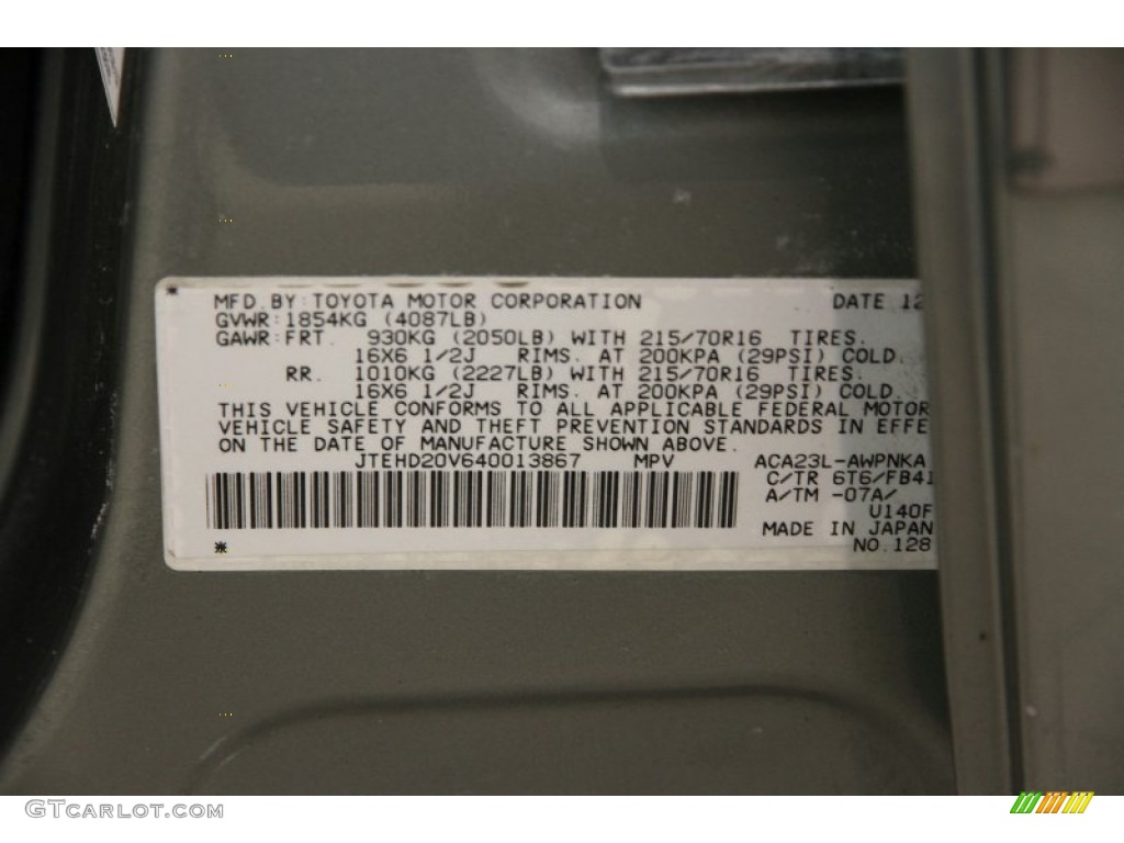 2004 RAV4 4WD - Everglade Green Metallic / Taupe photo #21