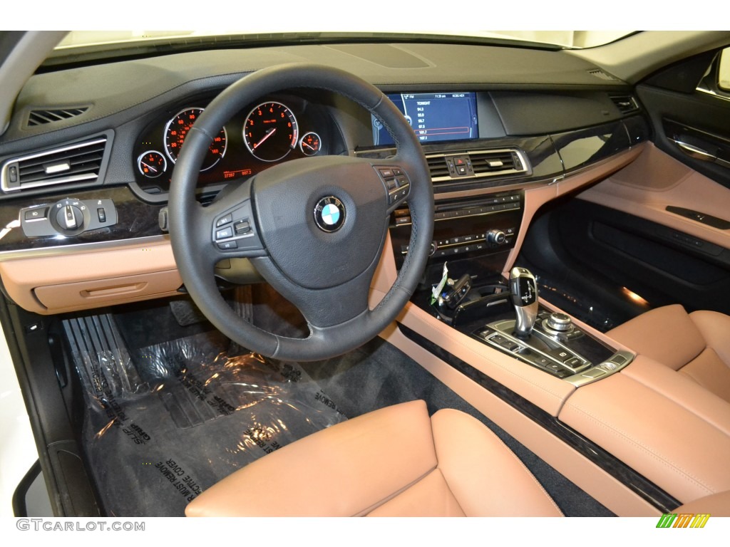 Saddle/Black Nappa Leather Interior 2011 BMW 7 Series 750i Sedan Photo #90112437