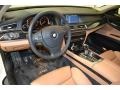 Saddle/Black Nappa Leather Prime Interior Photo for 2011 BMW 7 Series #90112437