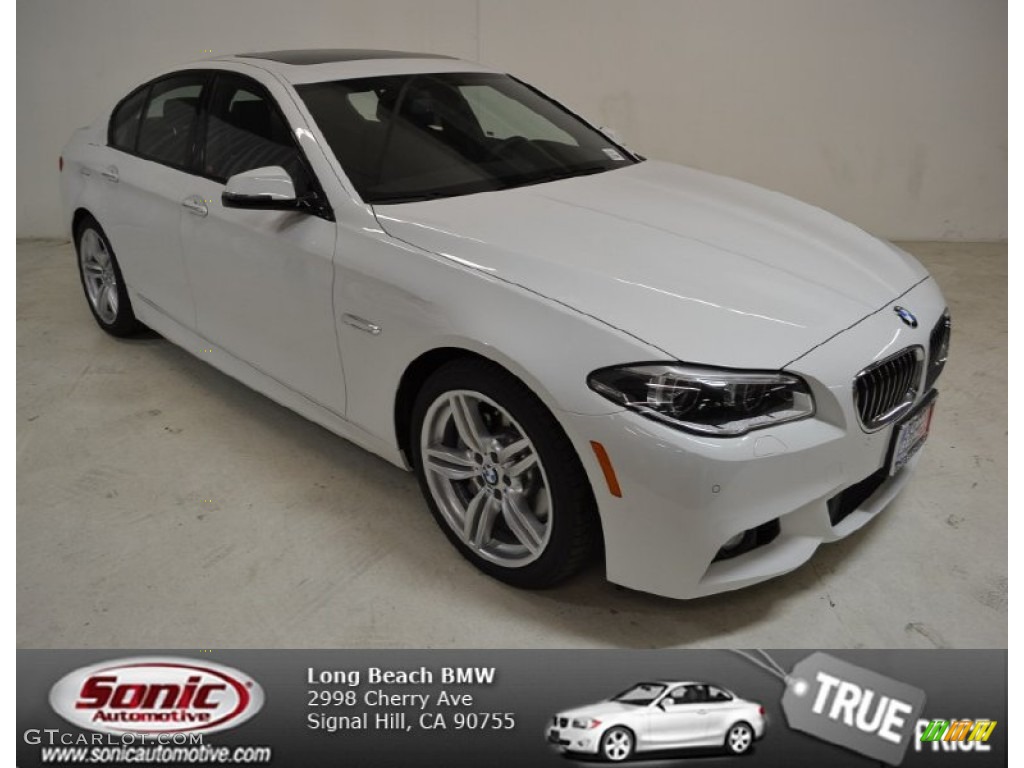 2014 5 Series 535i Sedan - Alpine White / Black photo #1