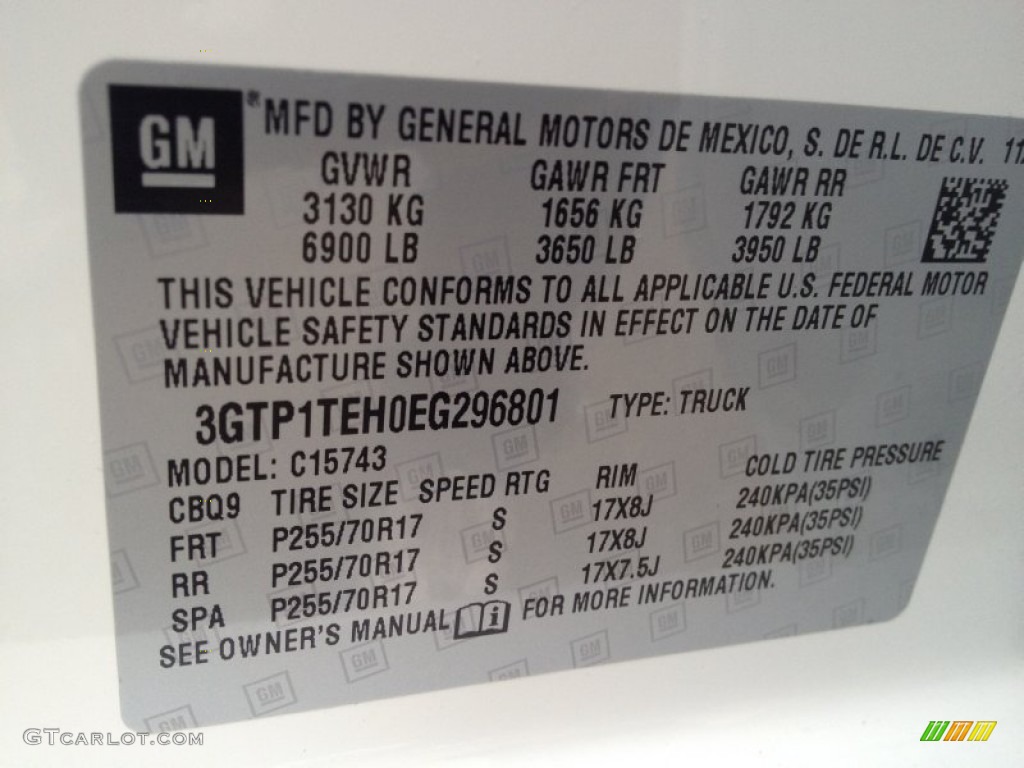 2014 GMC Sierra 1500 Crew Cab Info Tag Photo #90117663