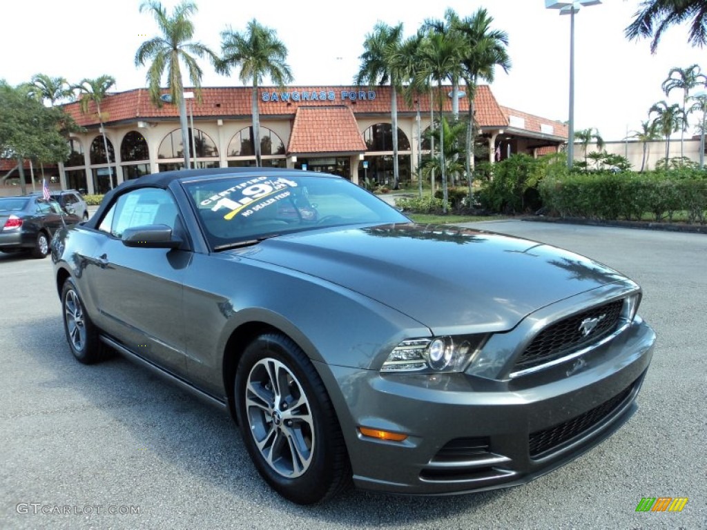 2013 Mustang V6 Premium Convertible - Sterling Gray Metallic / Stone photo #1