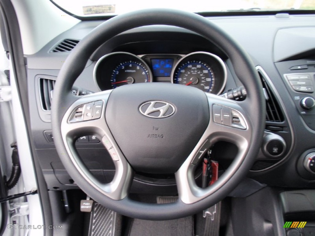 2014 Hyundai Tucson GLS Black Steering Wheel Photo #90123183