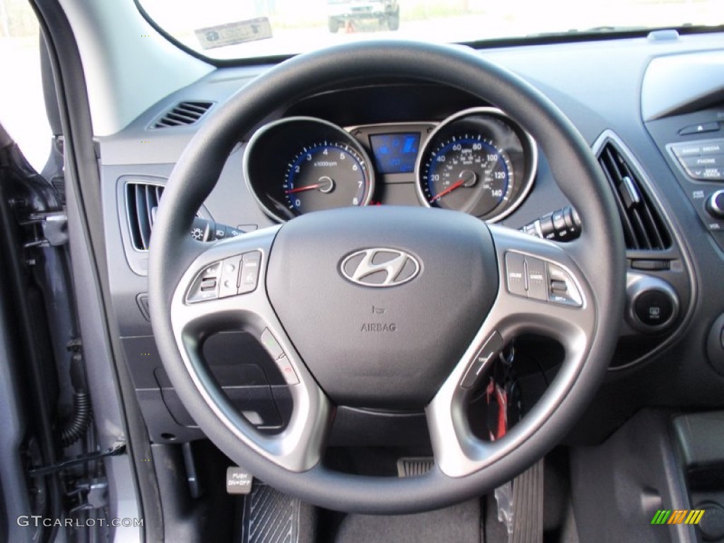 2014 Hyundai Tucson GLS Black Steering Wheel Photo #90123372