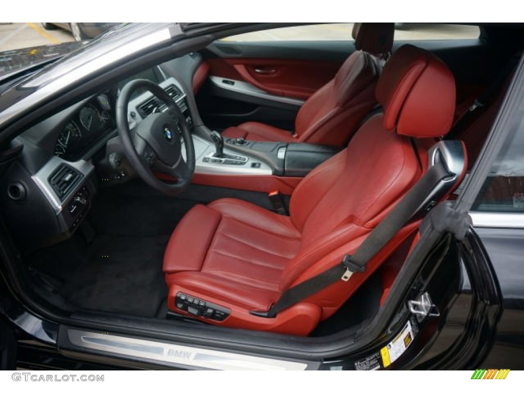 Vermillion Red Nappa Leather Interior 2012 BMW 6 Series 650i Convertible Photo #90125899