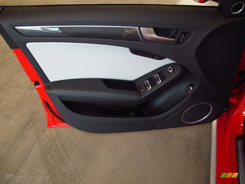2014 Audi S4 Premium plus 3.0 TFSI quattro Black/Lunar Silver Door Panel Photo #90129103