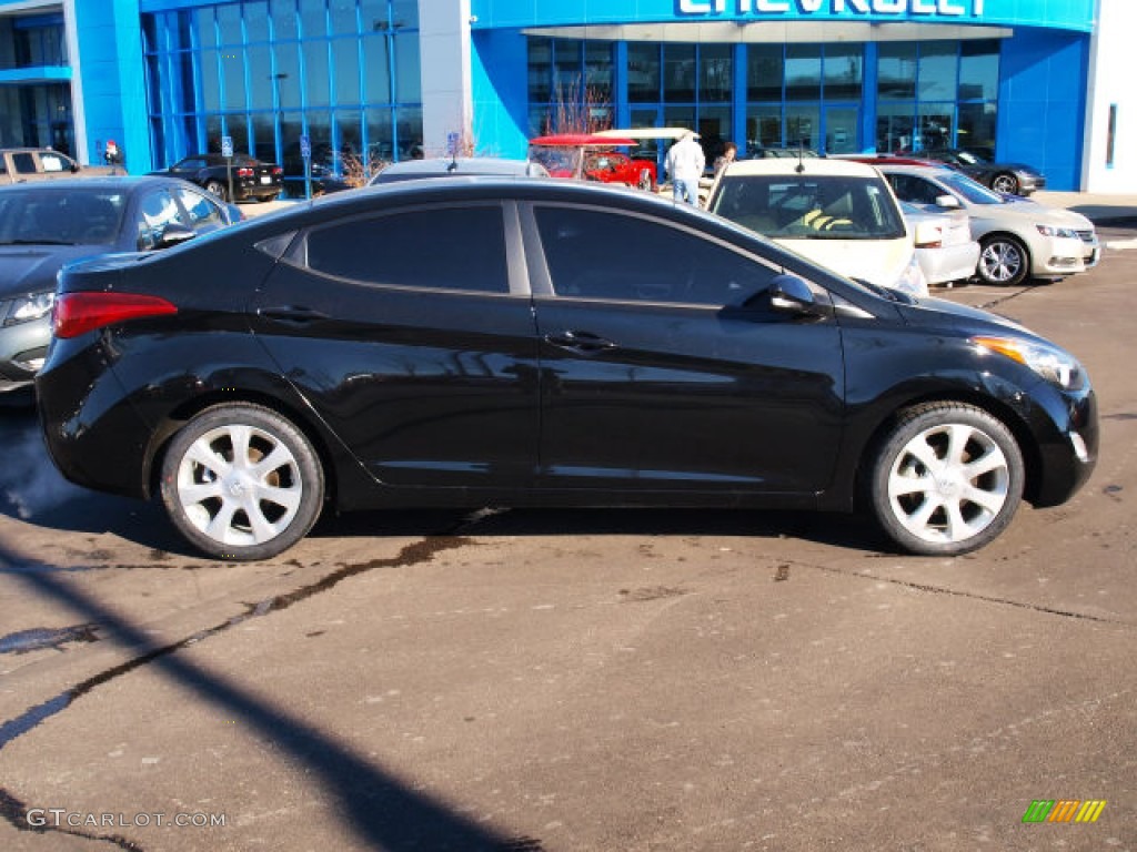 2012 Elantra Limited - Midnight Black / Black photo #1