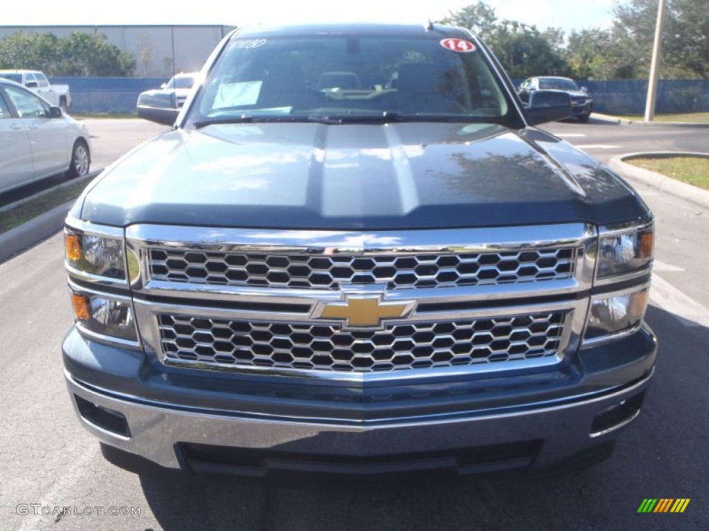 2014 Silverado 1500 LT Crew Cab - Blue Granite Metallic / Cocoa/Dune photo #7