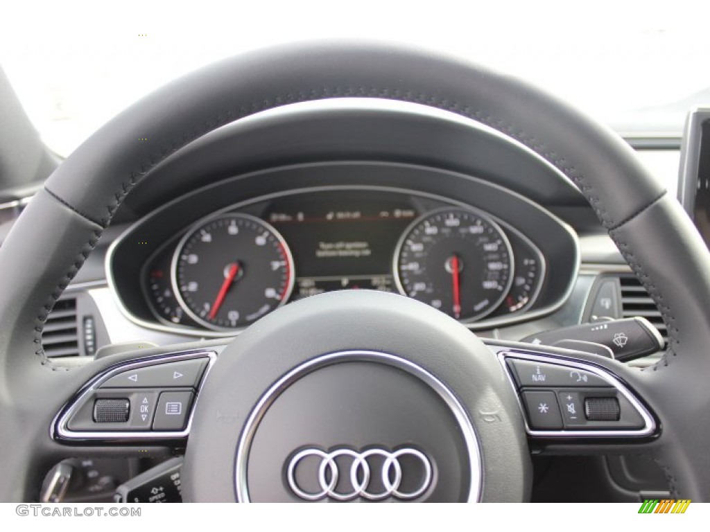 2014 Audi A6 3.0T quattro Sedan Nougat Brown Steering Wheel Photo #90134530
