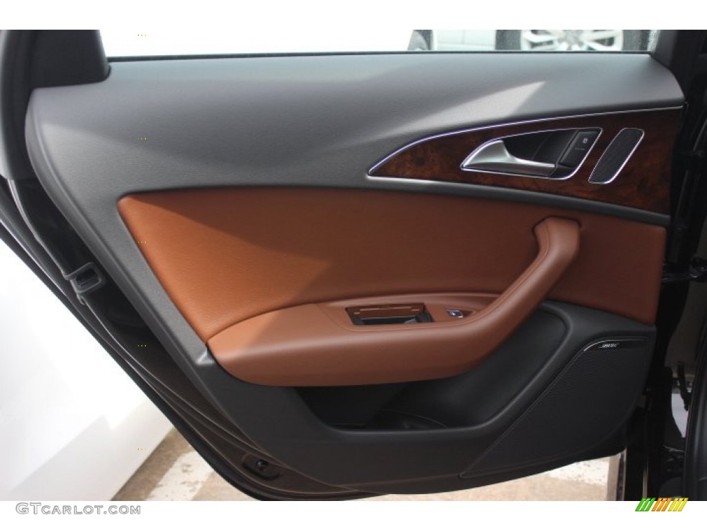 2014 Audi A6 3.0T quattro Sedan Nougat Brown Door Panel Photo #90134575