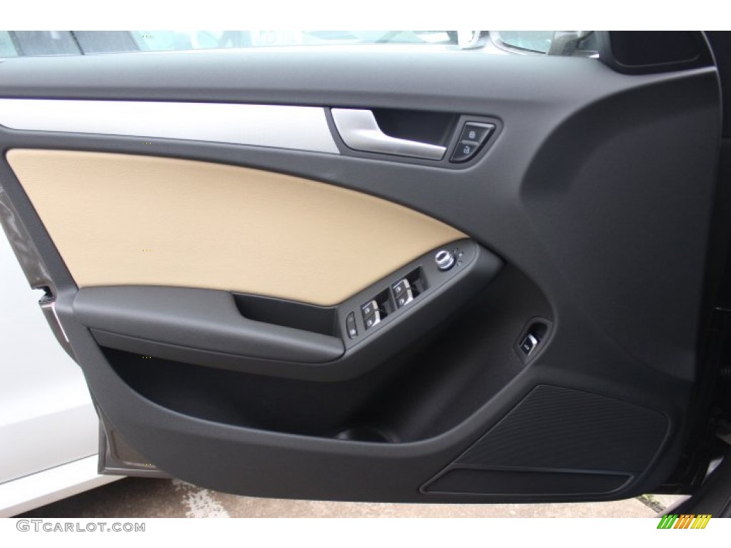 2014 Audi A4 2.0T quattro Sedan Velvet Beige/Black Door Panel Photo #90135040